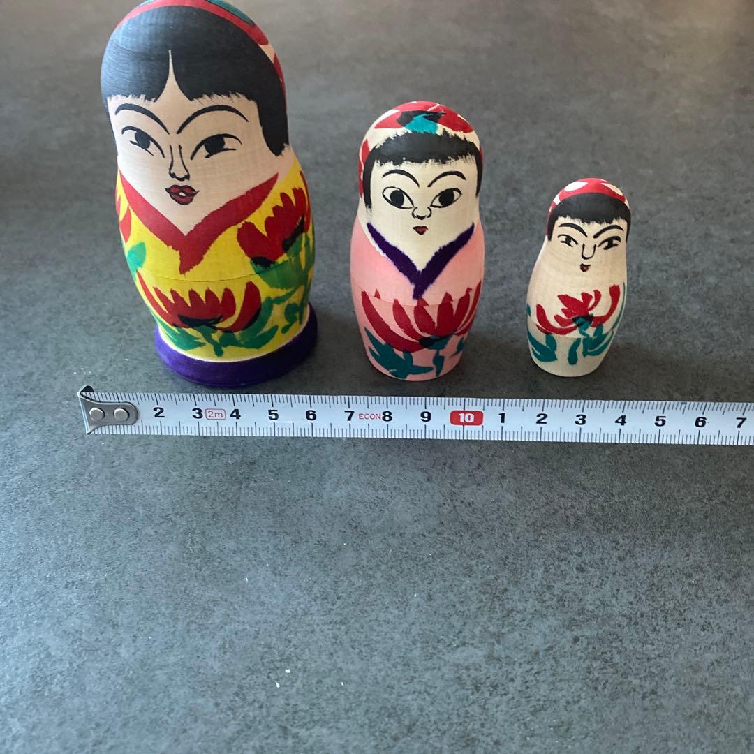 伝統こけし/肘折系こけし吉野誠二工人こけしマトリョーシカ3個組