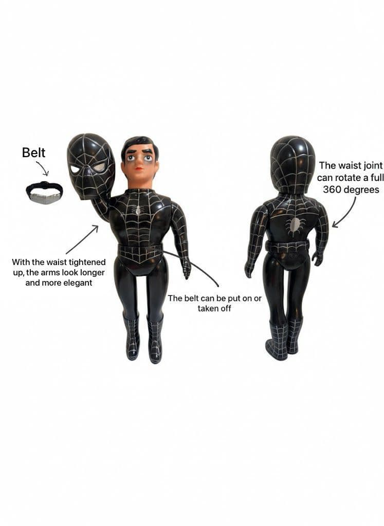 1978 スパイダーマン SPIDERMAN 面取れ 25㎝ ブラック