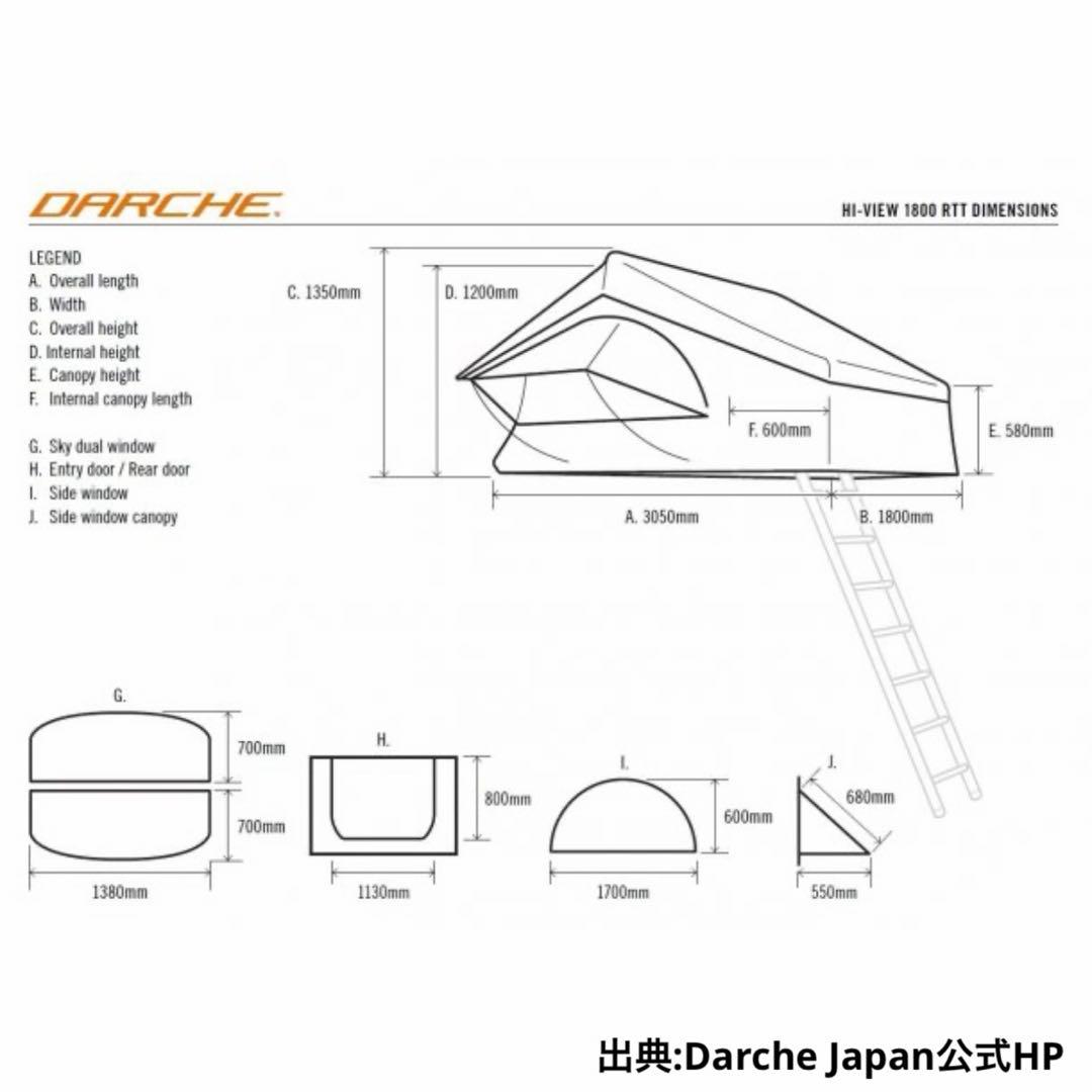 【送料込み】Darche HI-VIEW 1800 ルーフテント
