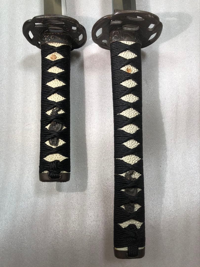 藤巻鞘 模造刀 打刀 脇差 2点セット 鞘付き長さ68/102cm 26A13