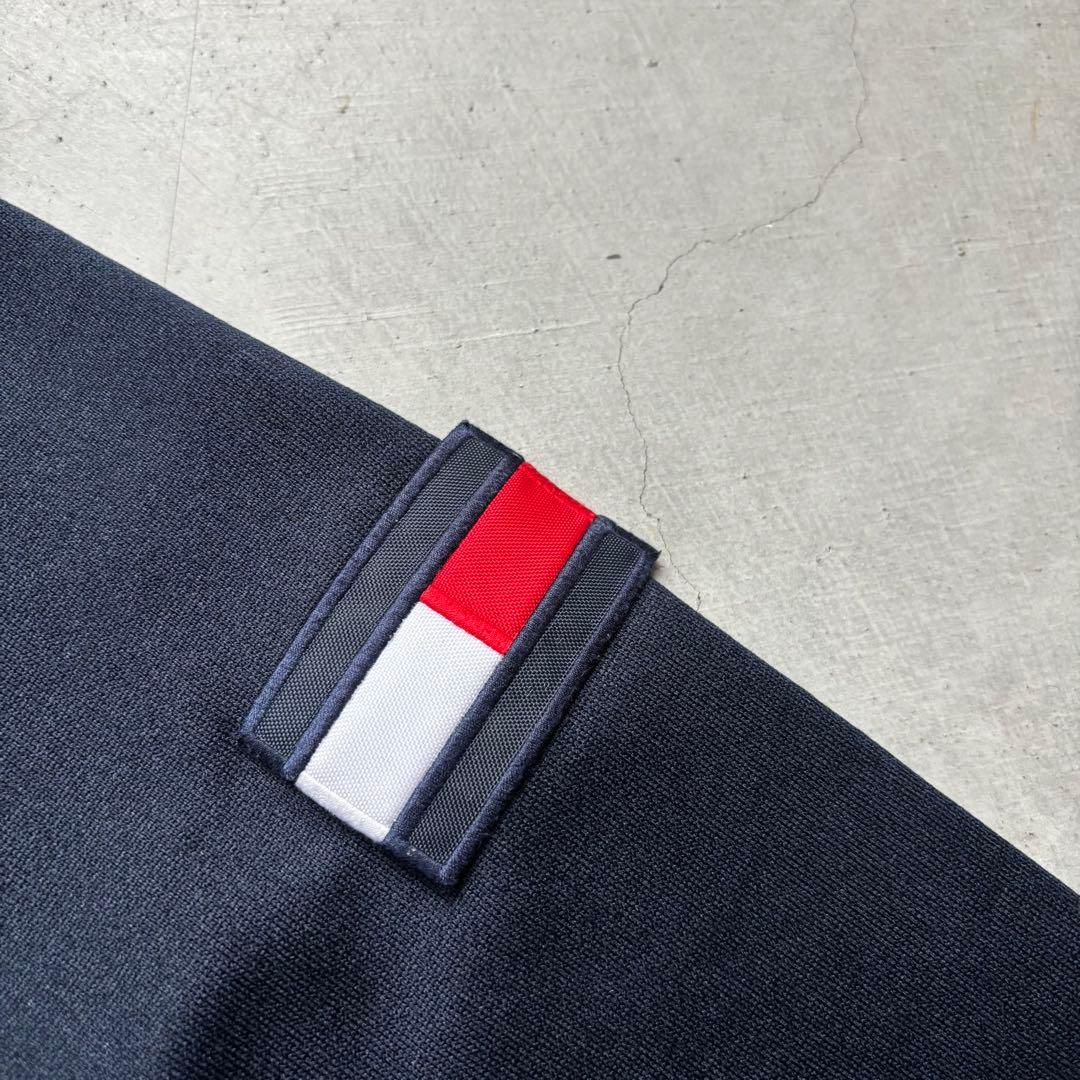 トミーヒルフィガーゴルフ ダブルジップ フード付き パーカー ロゴ S ネイビー