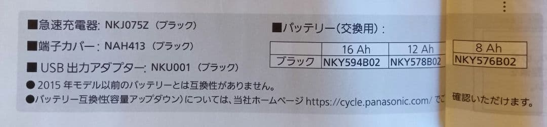 新品・未使用Panasonic NKJ074Z バッテリー充電器
