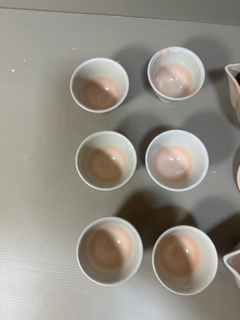 2239 萩焼　茶器セット　宝瓶1客　湯冷し1客　湯呑6客　未使用