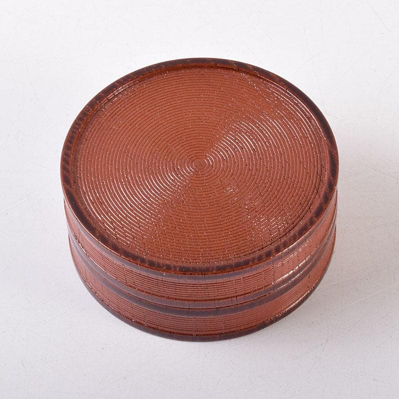 茶道具　京漆匠　平安象彦造　渦塗糸目　香合　共箱　V　R8619