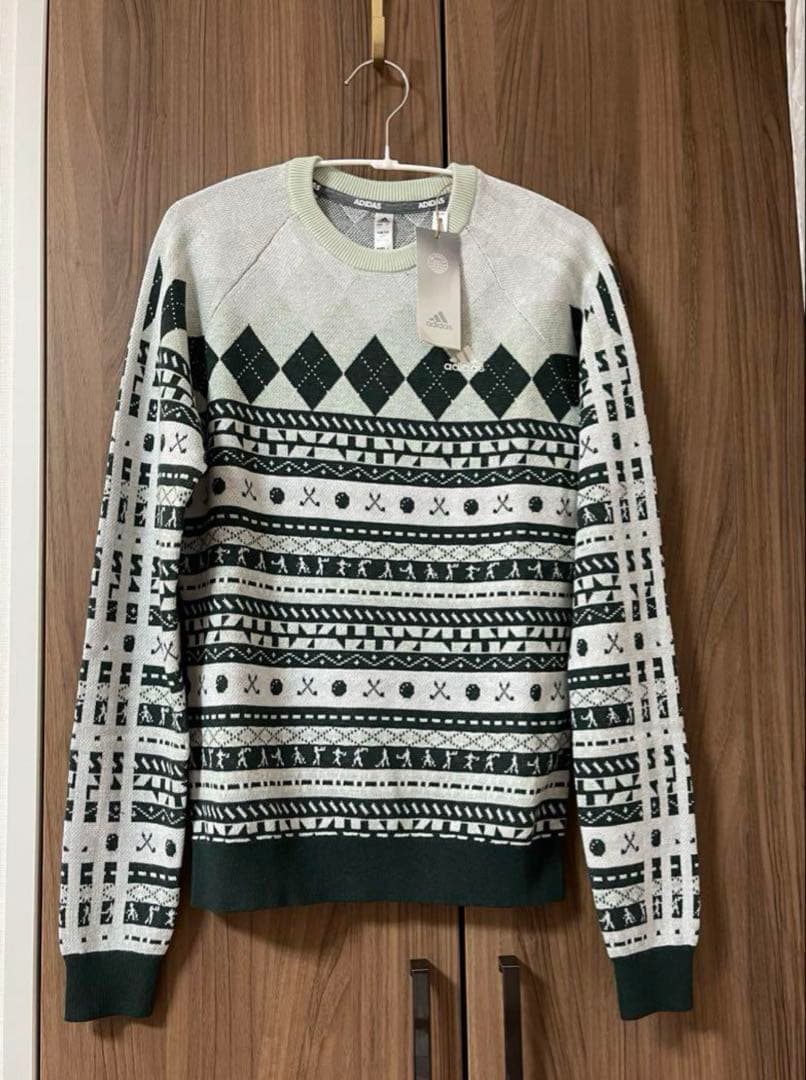 新品✨アディダスゴルフ　泉里香　上下　長袖セーター　ニットスカート　グリーン　L