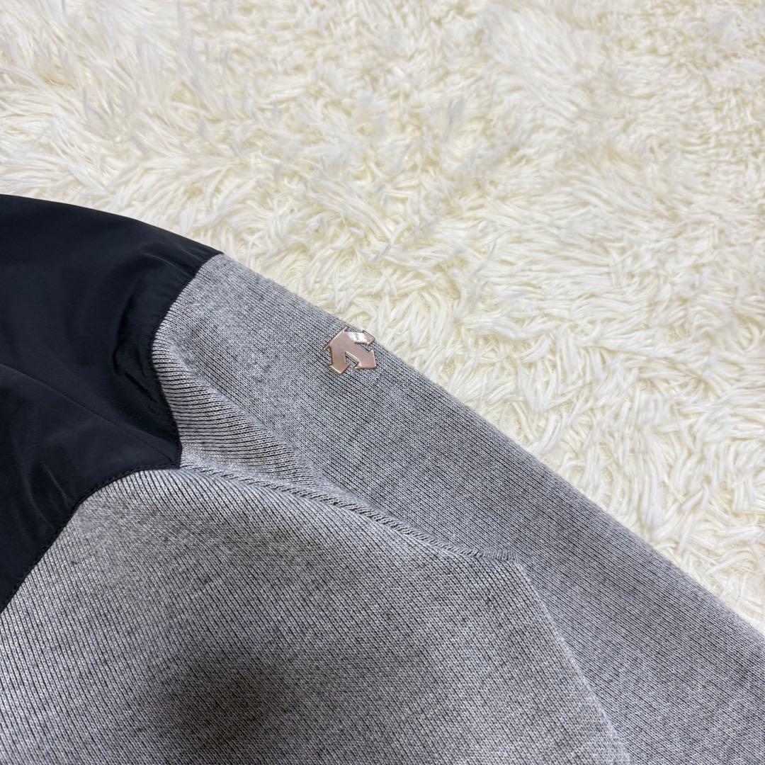 【デサントゴルフ】ハーフジップ ニット 肉厚 グレー Lサイズ メンズ