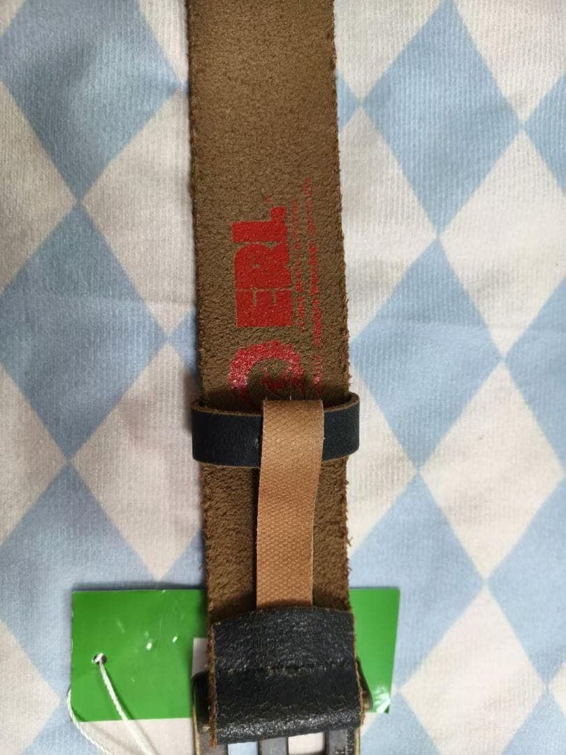 ERL logo-buckle ロゴバックル クラックレザーベルト#