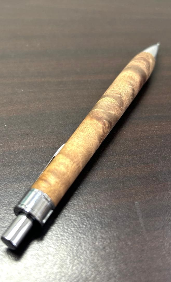 値下げ可能❗️『黄金樟』マーブルウッド瘤 最極上シャーペン 工房楔固定式金具付き