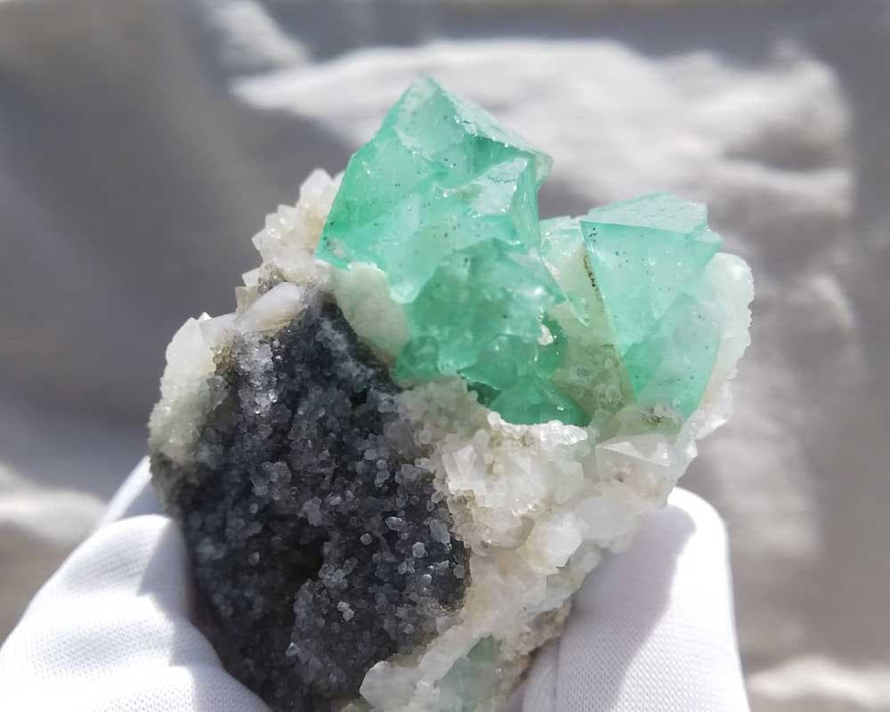 453 フローライト ＆ クォーツ パイライト 蛍石