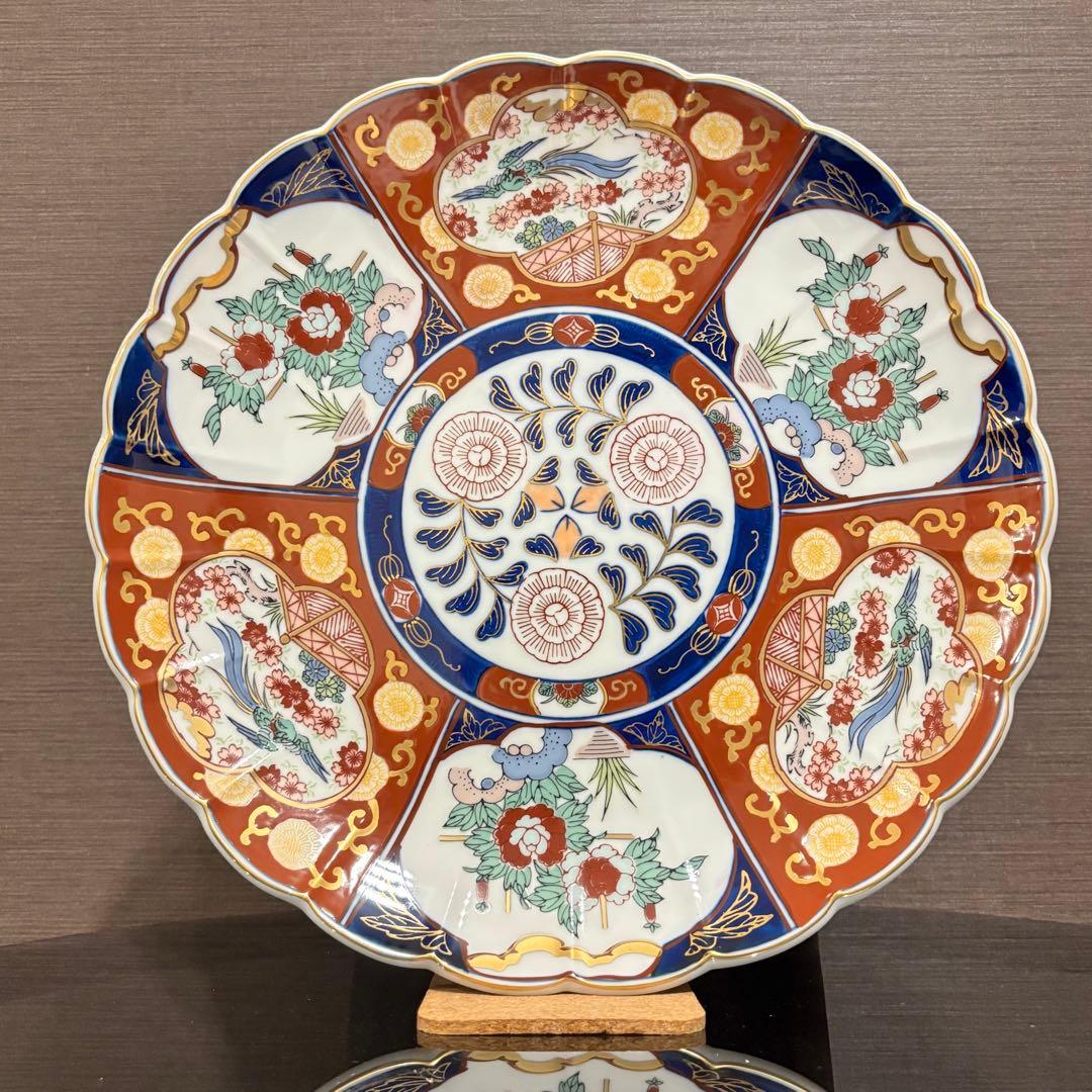 秀峰 輪花 大皿34cm 金彩 有田焼