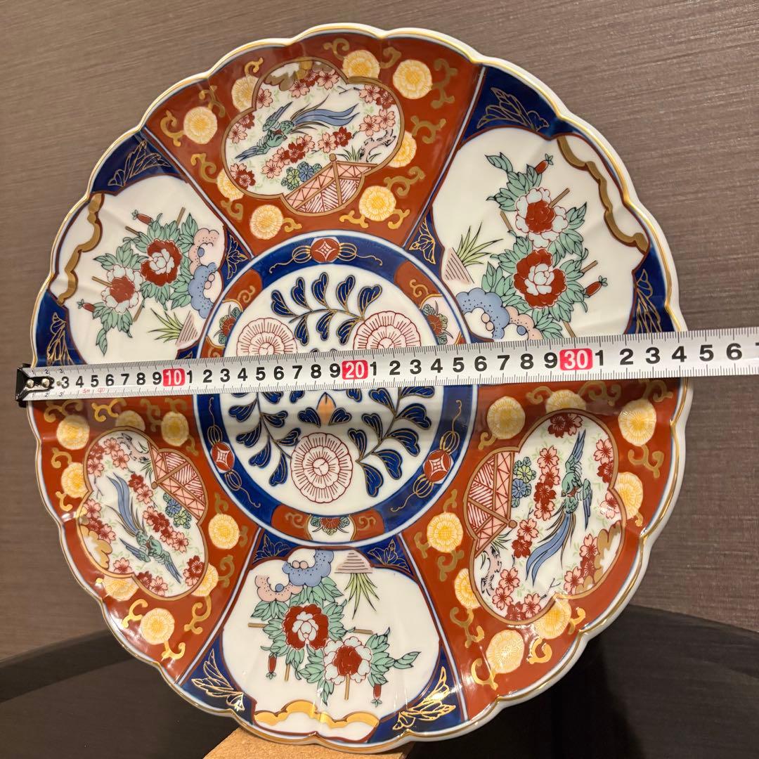 秀峰 輪花 大皿34cm 金彩 有田焼