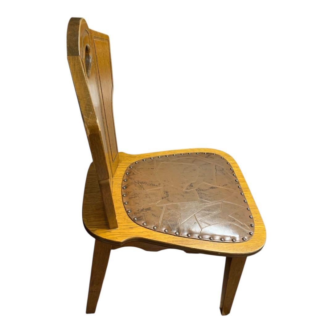 木製ハンドル付き　クラシック　ダイニングチェア　2脚セット　アンティーク