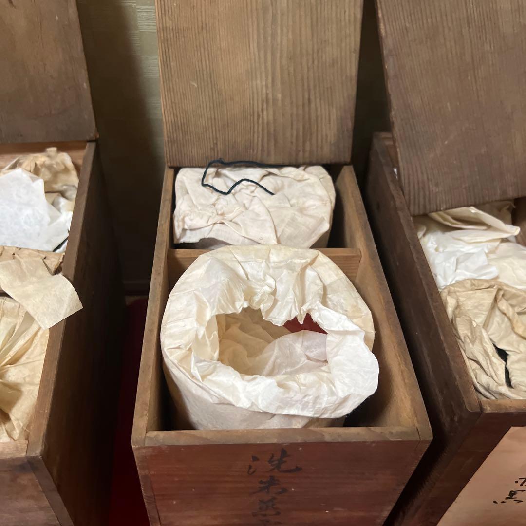 旧家蔵出　時代物 漆器 蒔絵 麦 黒 吸物椀 四箱