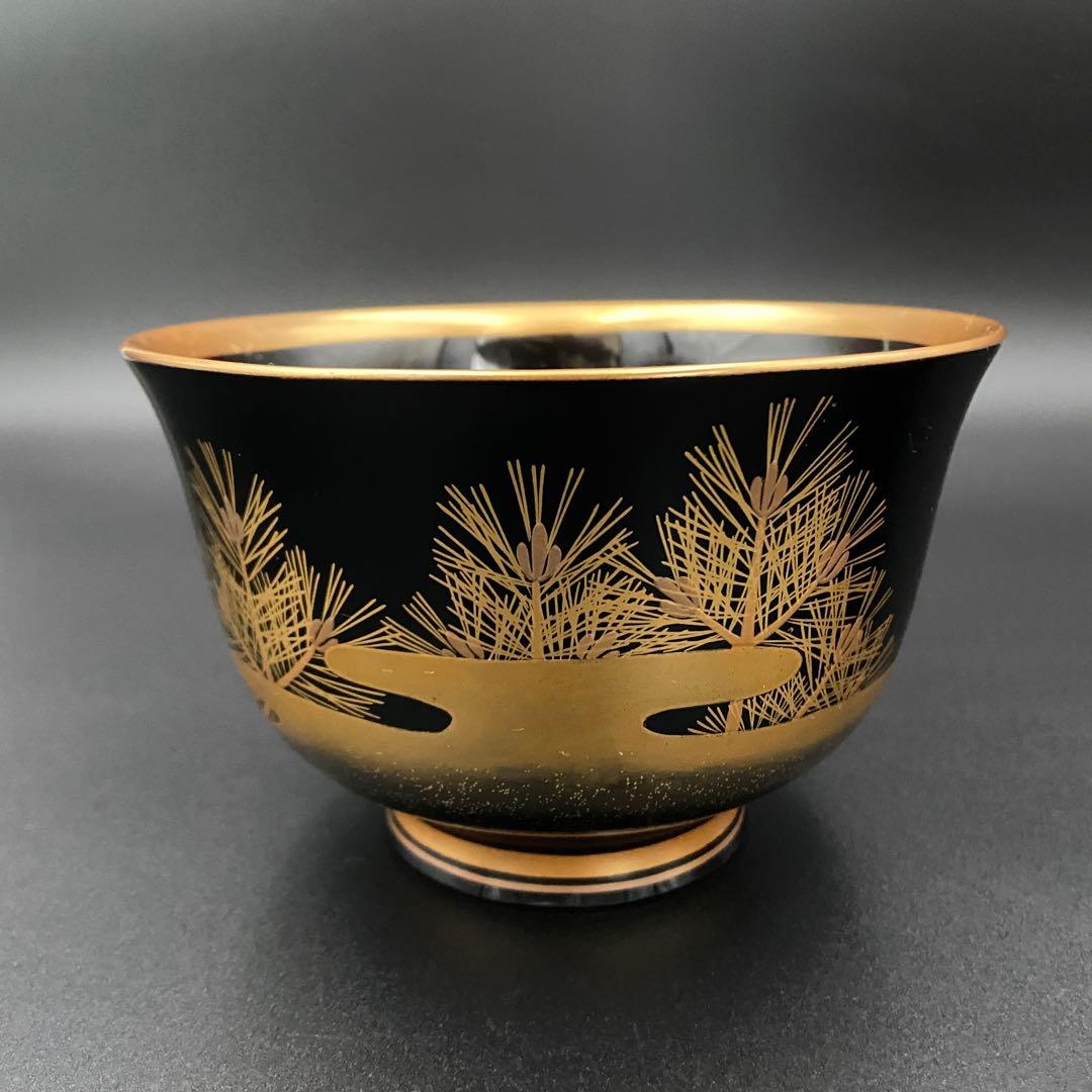 加賀蒔絵 若松蒔絵盃洗一対 内金梨子地 明治期 杯洗 2客 日本料理 料亭 割烹