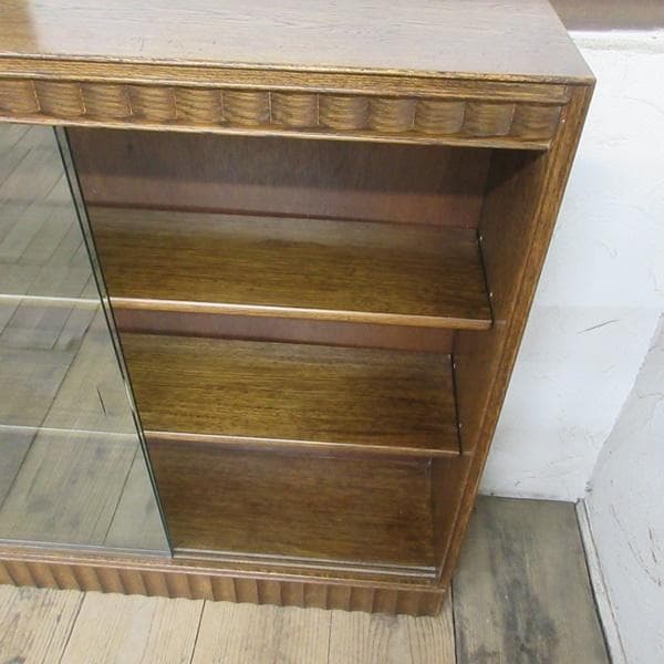 イギリス アンティーク 家具 ブックケース 本棚 書棚 ガラス 英国 6927d