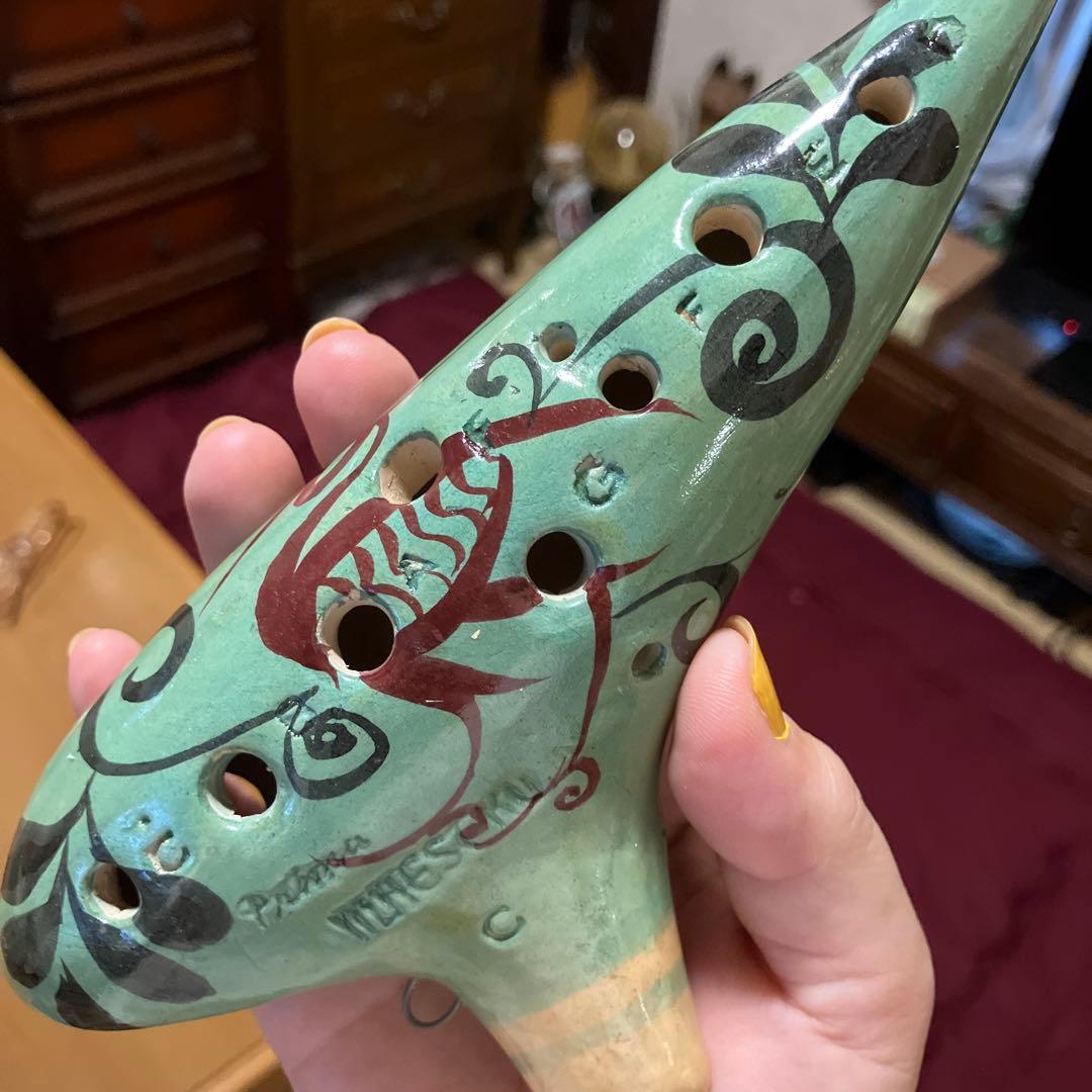 プリマ楽器　陶器オカリナC調　未使用箱入り　手工最高級品