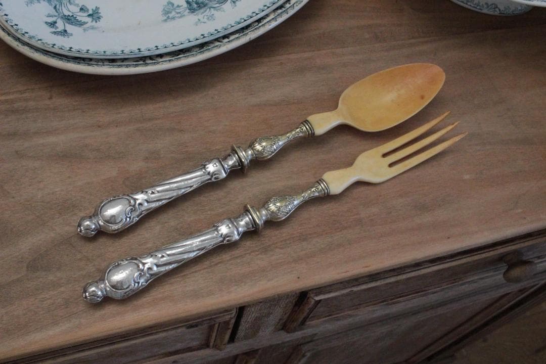 サラダサーバー/シルバースプーン&フォーク2本セット