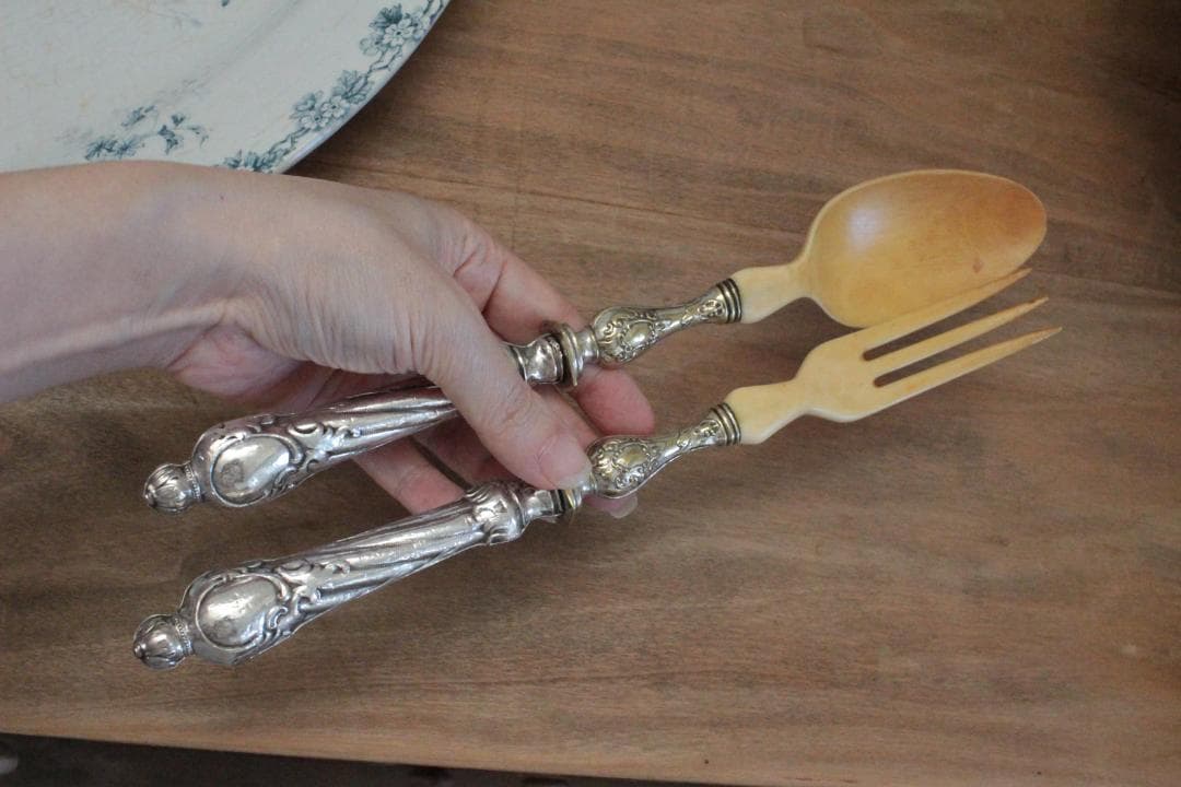 サラダサーバー/シルバースプーン&フォーク2本セット