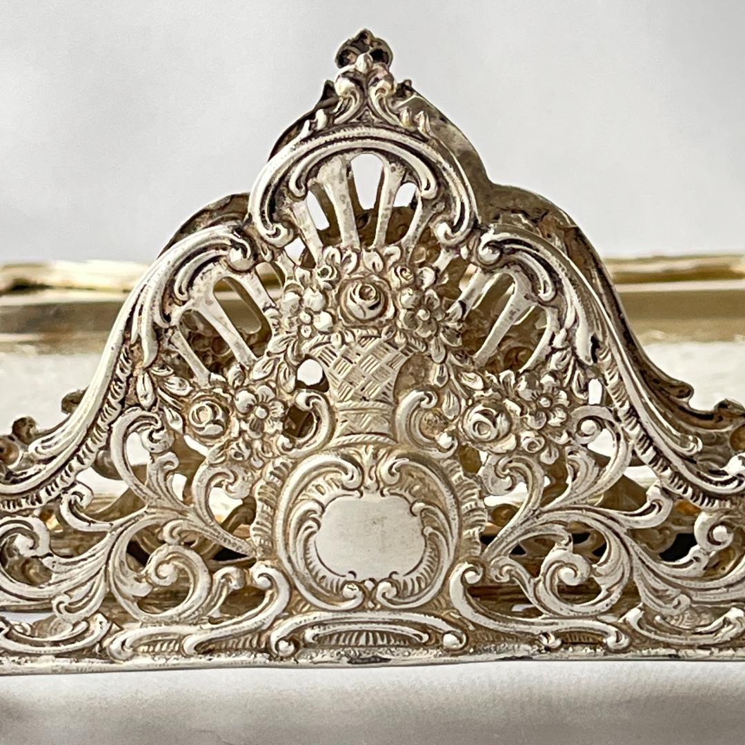 【ドイツ】 薔薇のナプキンホルダー / レターラック【純銀】12.5cm