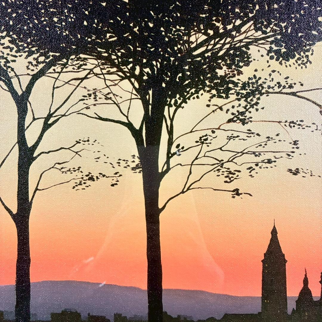 美品 ミッシェル・バテュ「聖なる街・パリ」キャンバスジクレ 保証書・サイン有