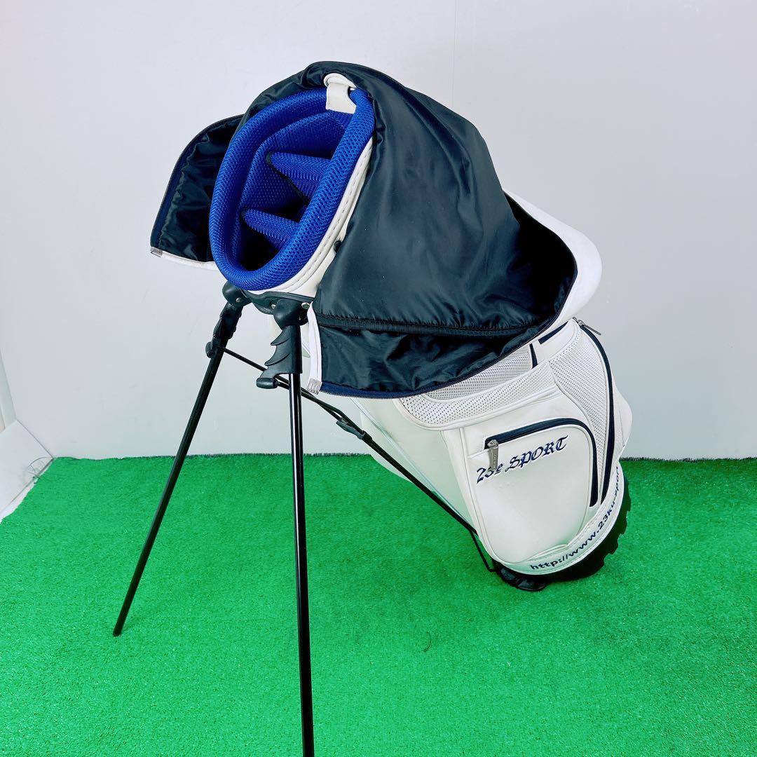 23区　SPORT　GOLF ゴルフ　スタンド式　キャディーバッグ　ホワイト　白