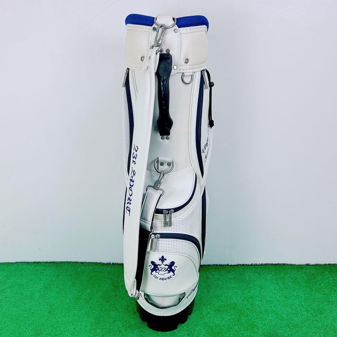 23区　SPORT　GOLF ゴルフ　スタンド式　キャディーバッグ　ホワイト　白