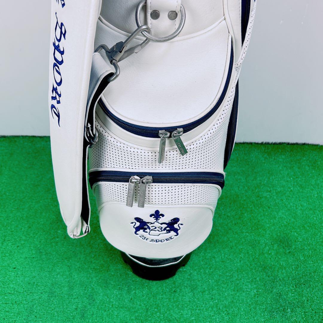 23区　SPORT　GOLF ゴルフ　スタンド式　キャディーバッグ　ホワイト　白