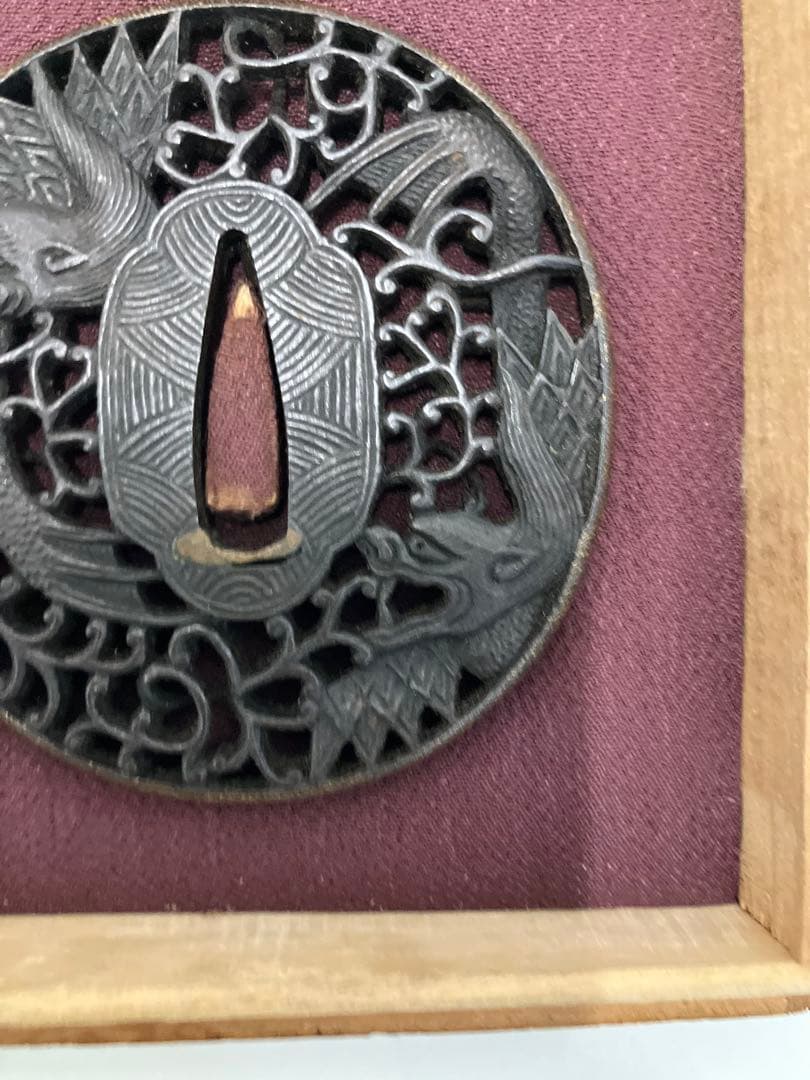 武具 刀 鉄鍔 透かし鍔 江戸時代 無銘 日本刀 刀装具 骨董品 美品 鐔