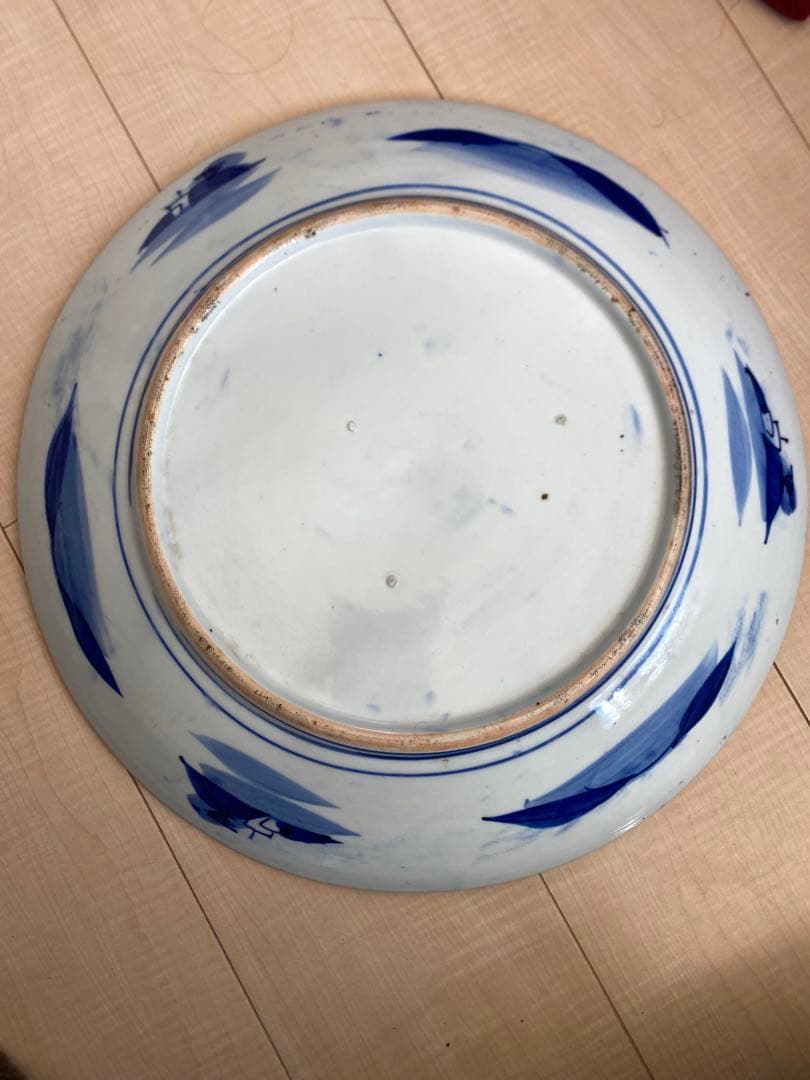 山水風景 陶器皿 直径38cm