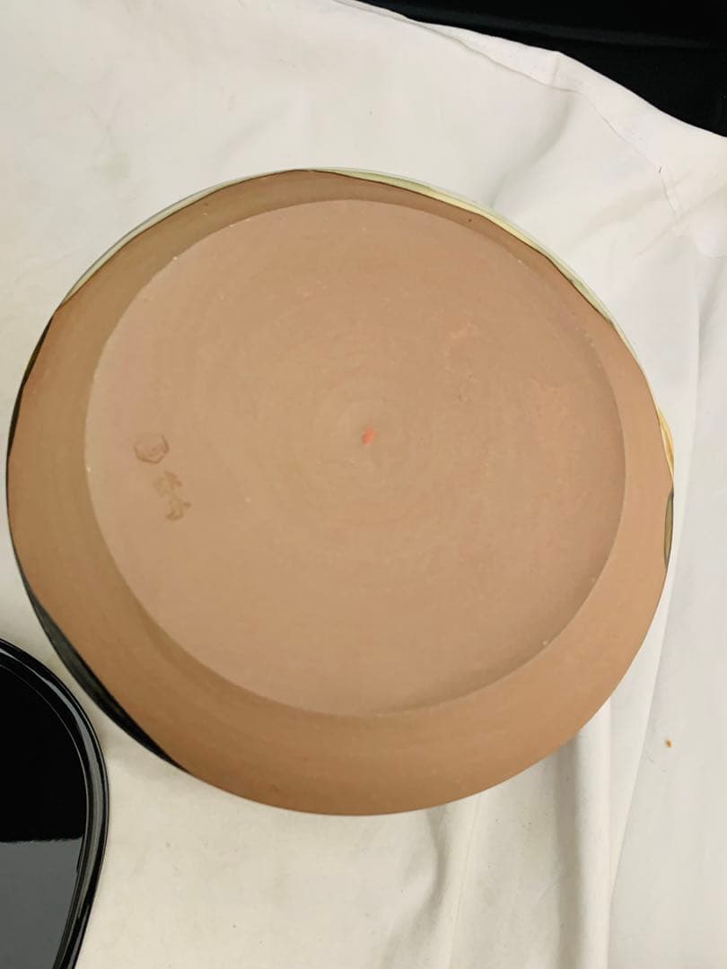 十四代 亀井味楽 高取 掛分釉水指 栞共箱 高取焼 味楽窯 茶道具