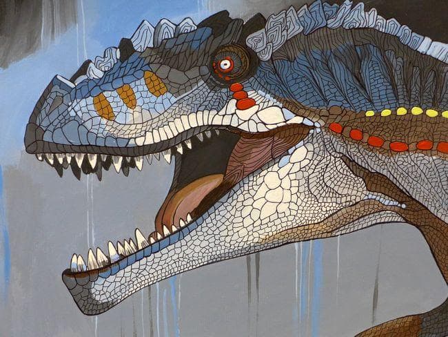 イラスト原画　獲物を狙うティラノサウルス 「暴君」