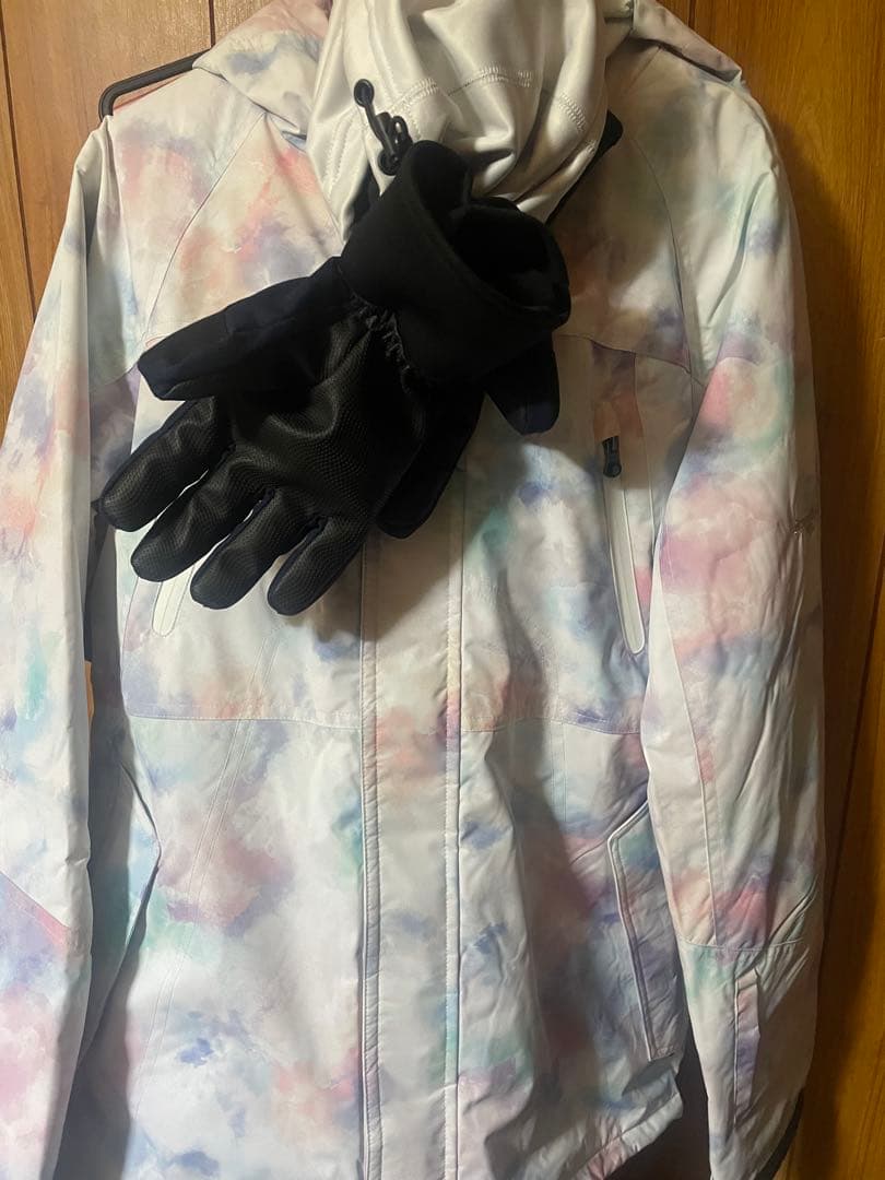 マルチカラースノーボードウェア 手袋付き