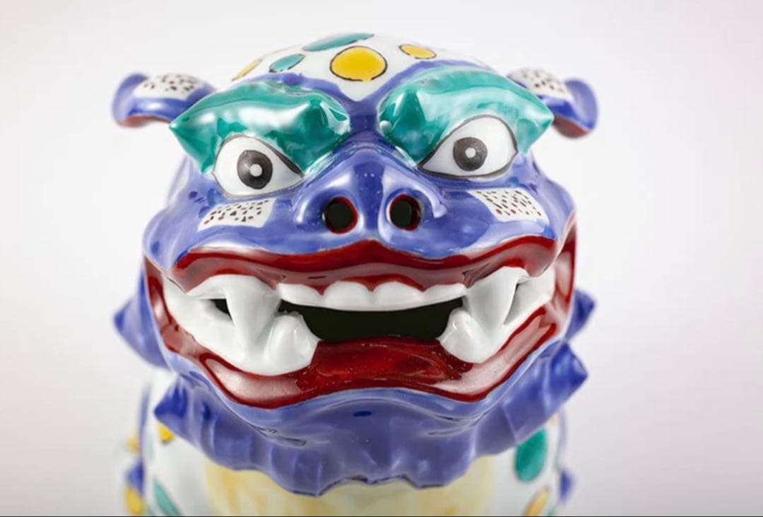 其泉窯 古伊万里様式 色絵獅子 置物・あ・うん 2個セット 木箱付き 高級品