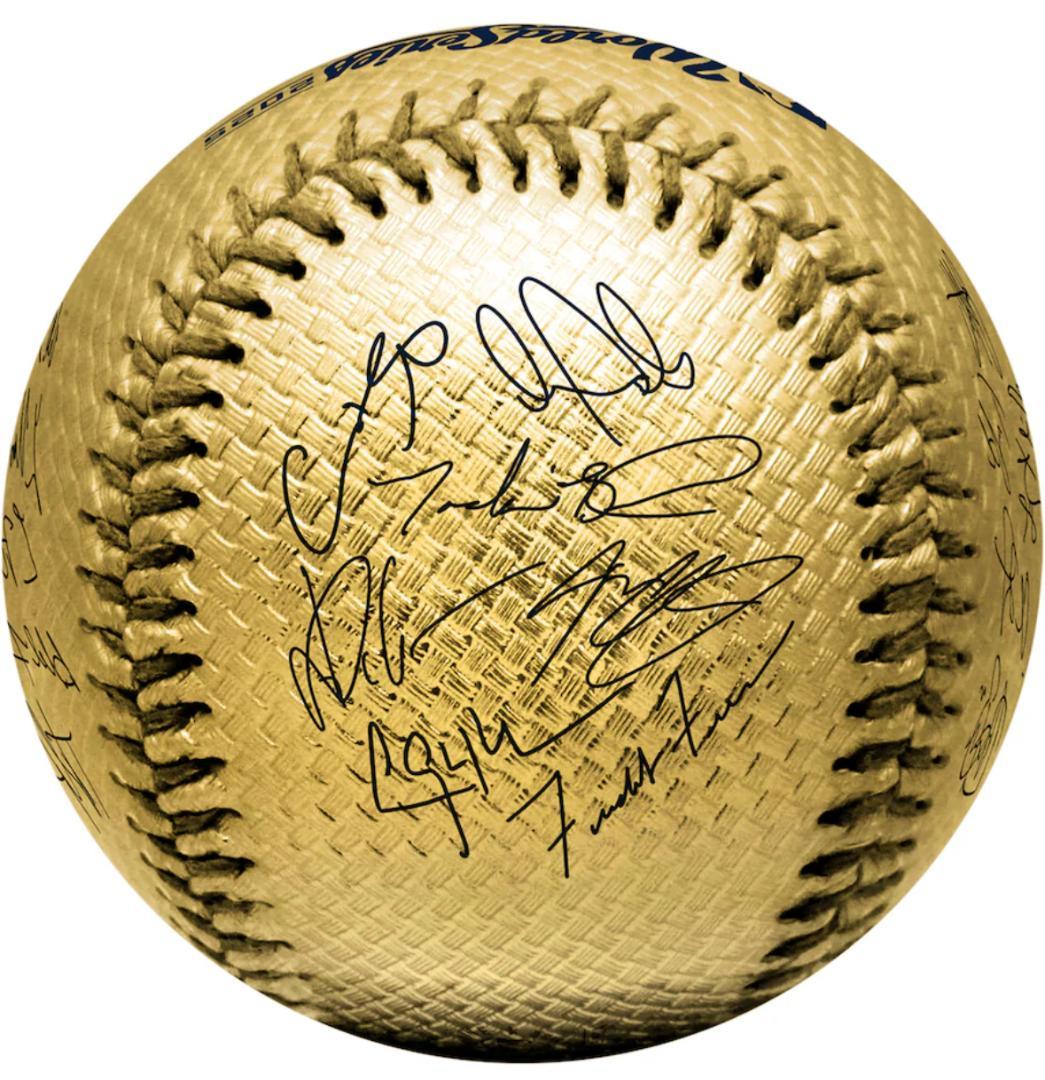 ドジャース ワールドシリーズ 2025 優勝 プリント サイン ボール ゴールド