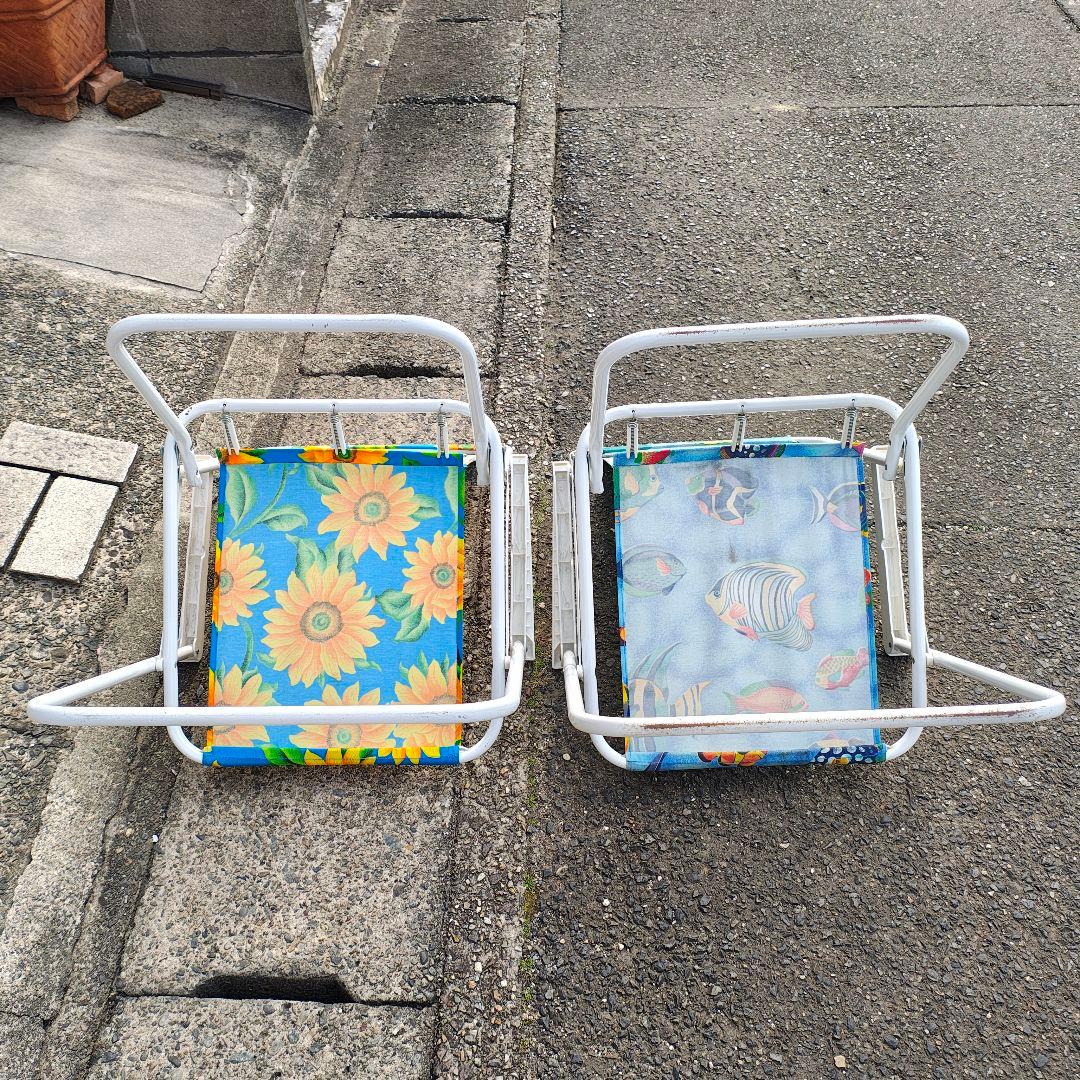 ※本日限定 24時まで※折りたたみ式アウトドアチェア 2脚セット 昭和レトロ