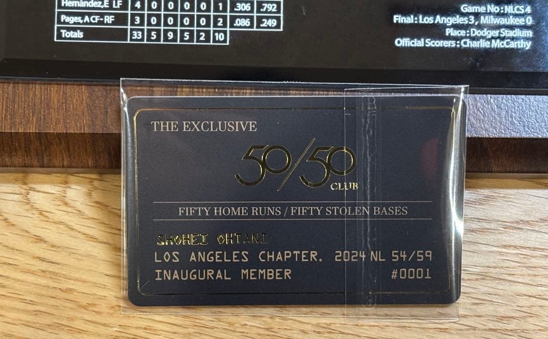 ⭐️ラスト⭐️【非売品】期間限定 伝説の一戦 大谷翔平 スコア記念プレート 5/17