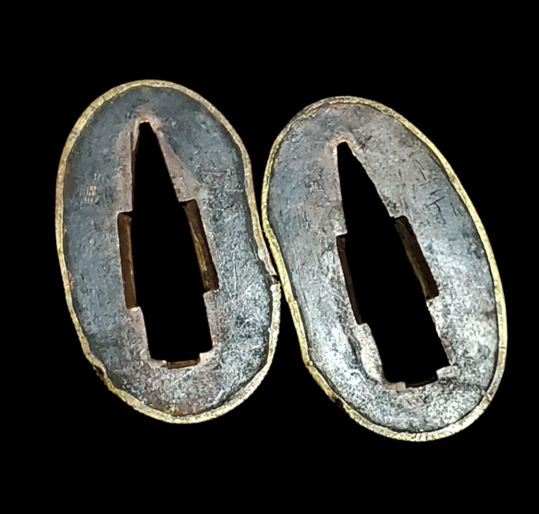 状態の良い金着せ切羽。二枚一組