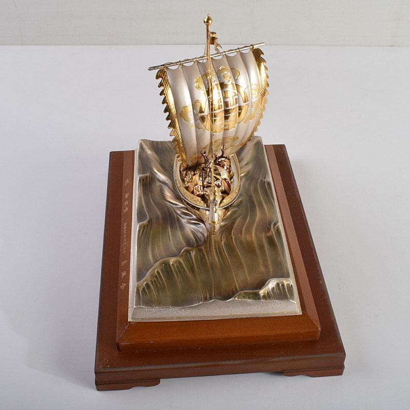 関武比古造　銀製　STERLING980　宝船　大阪尚美堂木箱　F　R9406H