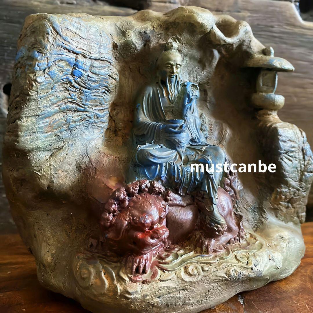 石像 太乙救苦天尊神像 禅意置物 文房茶道 鎮宅 玄関 造景 装飾品 工芸品