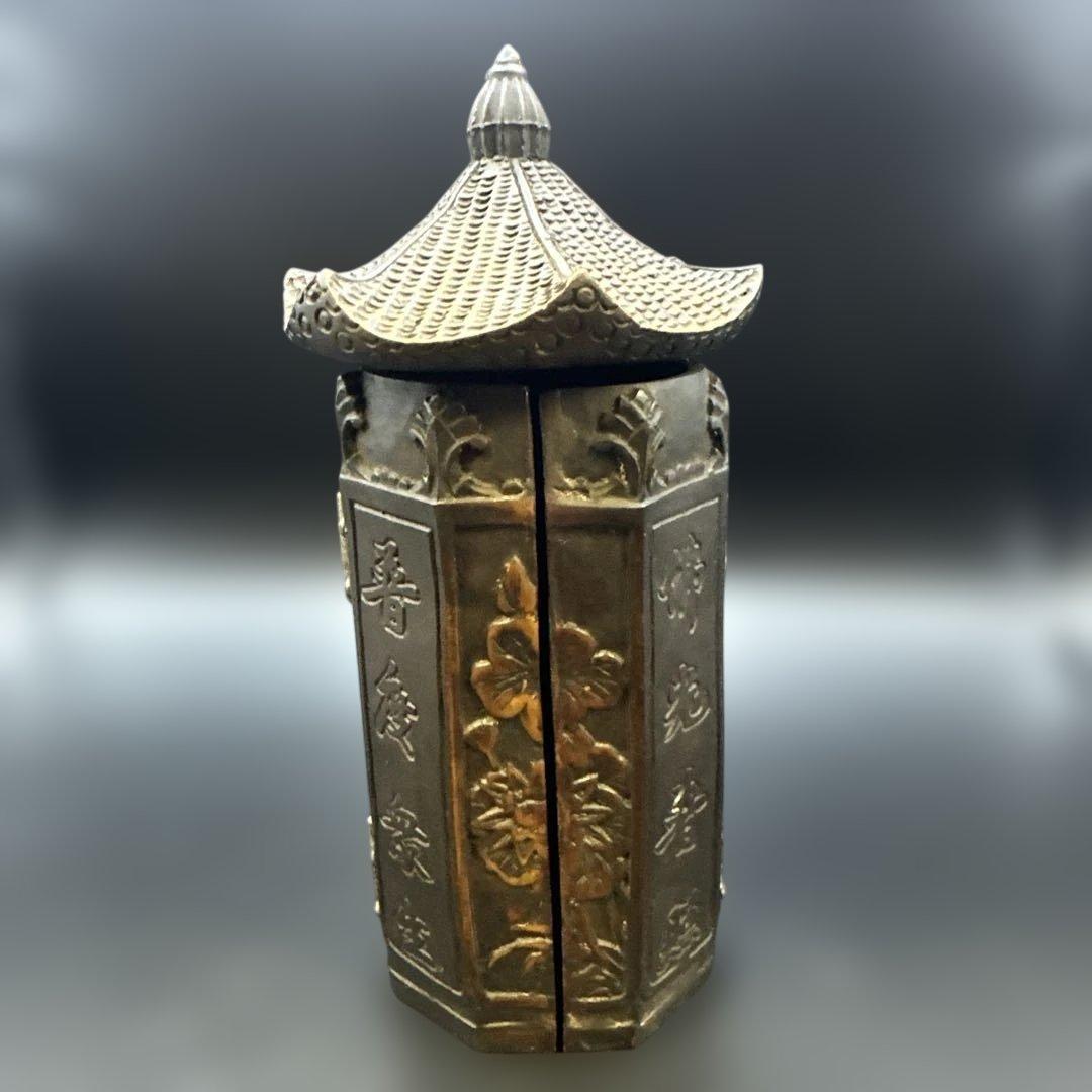 古董 置物 中国 仏像 三面仏像 彫刻