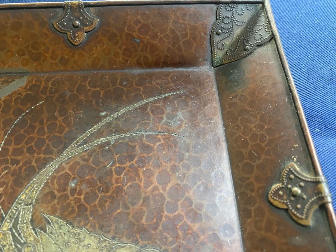 銅蟲　銅虫　青霞堂造　海老菓子器　銅製品