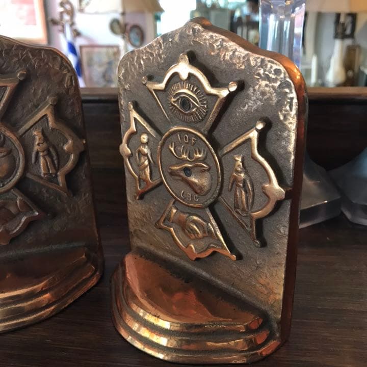 激レア！40’s〜50’s 銅製フリーメイソン 秘密結社ブックエンドアメリカ