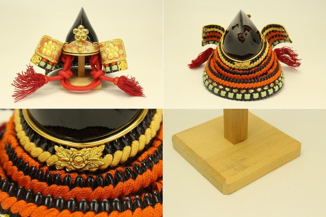 御飾兜 前田利家公 端午飾り 武将兜 六点 ミニチュア兜(メ1412)