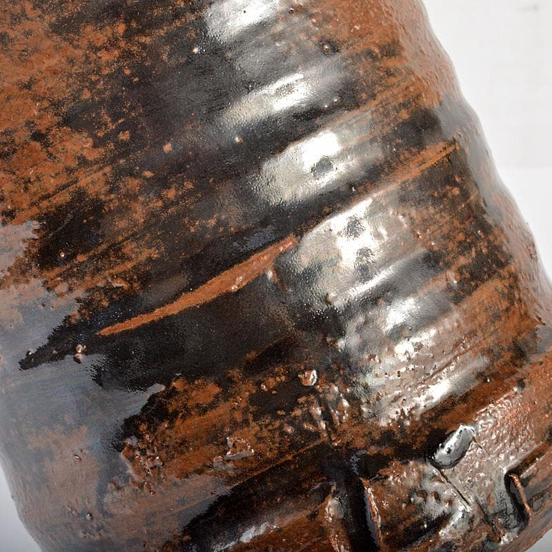 MTaki　古瀬戸祖母懐鉄釉　水指　裏千家十五代鵬雲斎極め箱　MR6575