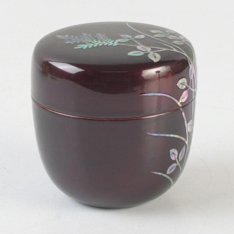 茶道具　螺鈿装飾　草蒔絵　棗　時代箱　V　9673