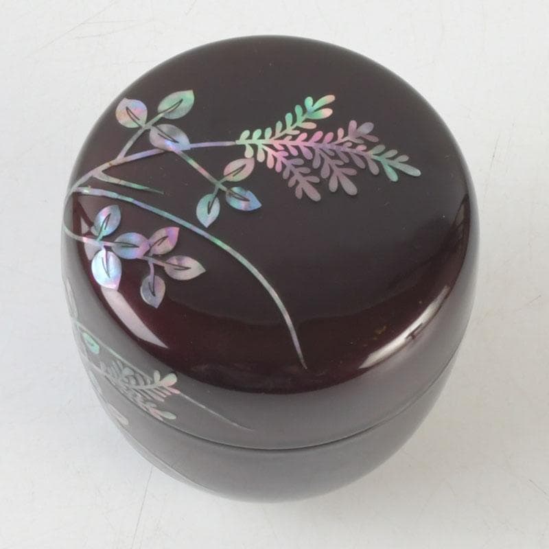 茶道具　螺鈿装飾　草蒔絵　棗　時代箱　V　9673