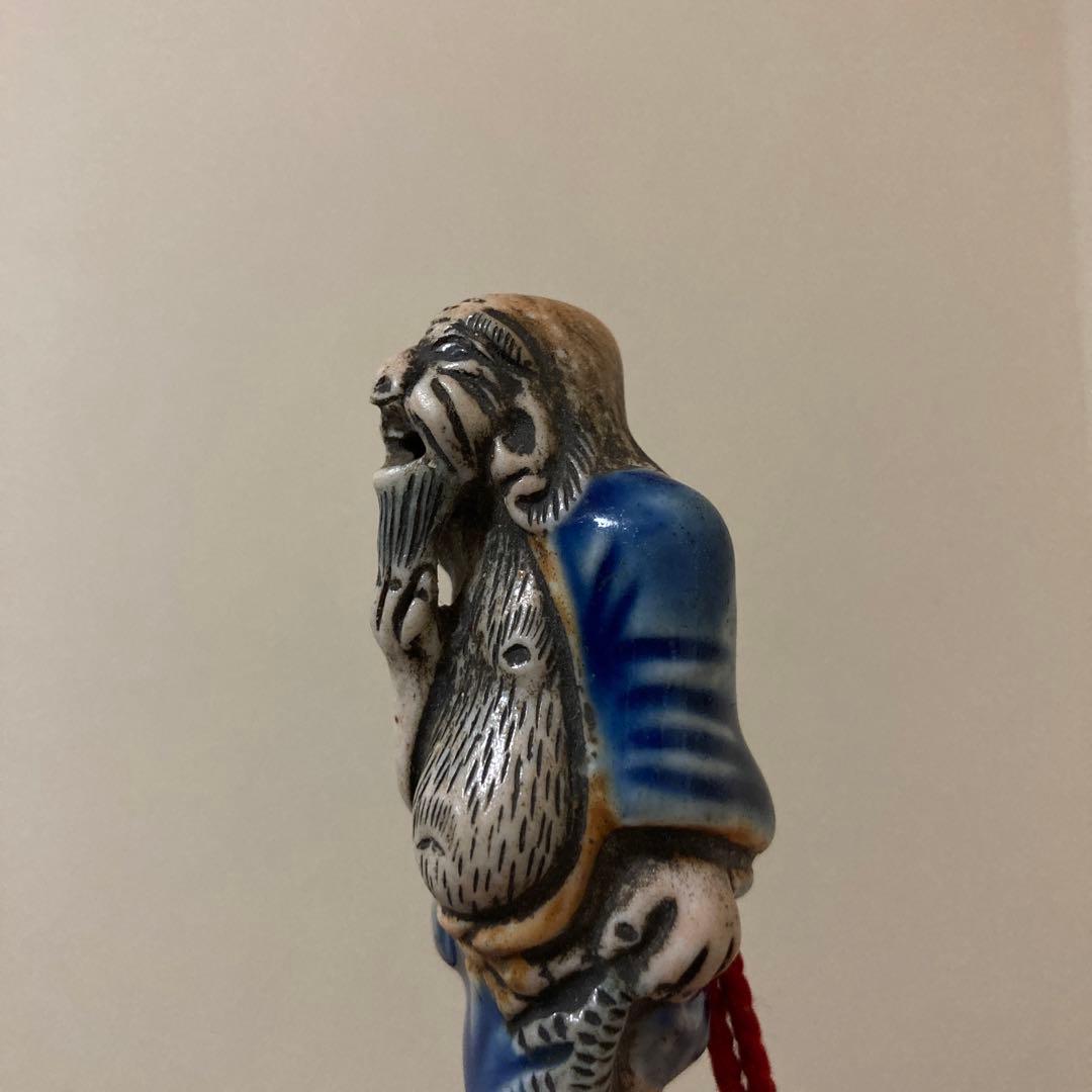 江戸中期〜後期？　古根付け　掲げ物　陶器×天然素材　2点セット