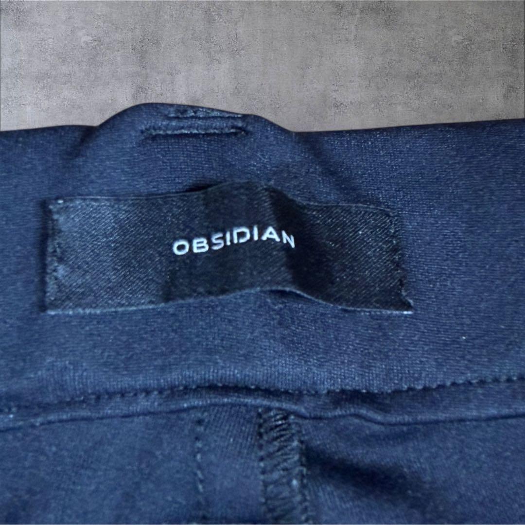 美品 定価5万円弱OBSIDIANオブシディアン ダブル ニット ゴルフ パンツ
