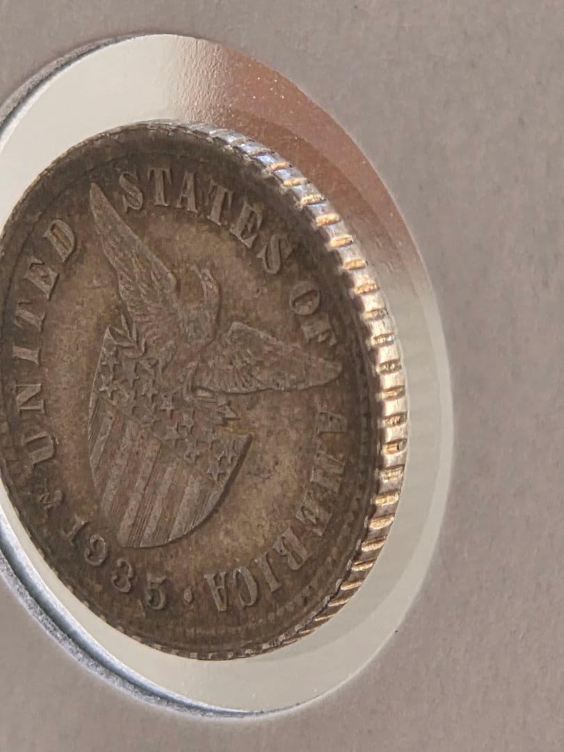 (稀少な状態)アメリカ合衆国統治下　フィリピン　10センタボ銀貨　1935 M