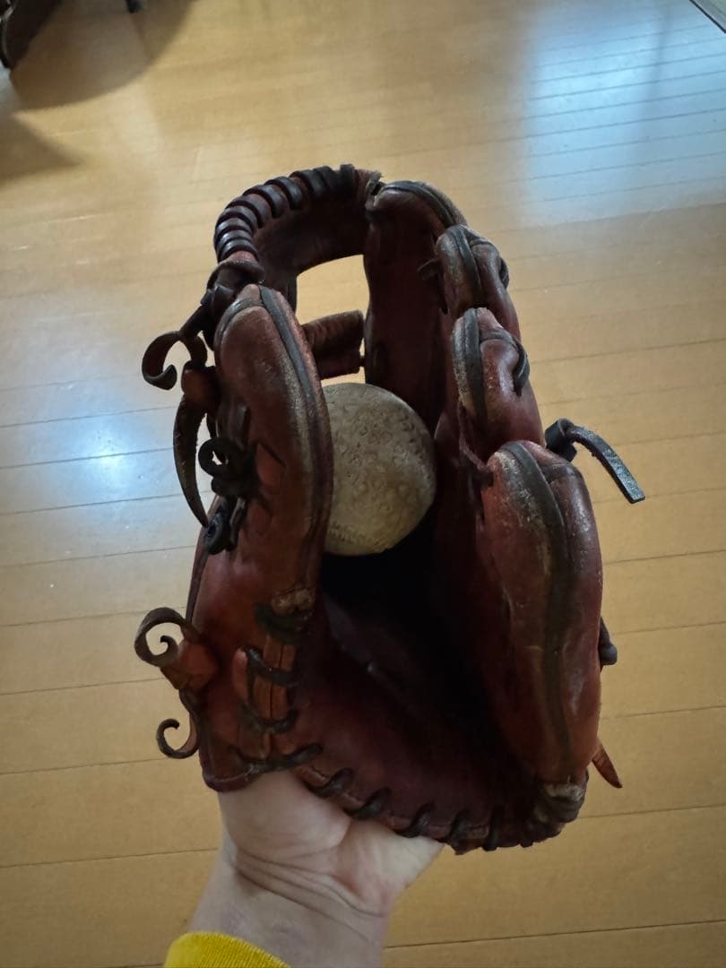 ミズノプロ 硬式グローブ 右投げ用 赤